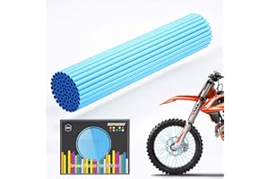 SOPINEKO 72Pcs Spoke Skins Covers Spoke Wraps Wheel Decoration for Motorcycle Bicycle Dirt Bike Wheelchair(Sky Blue)