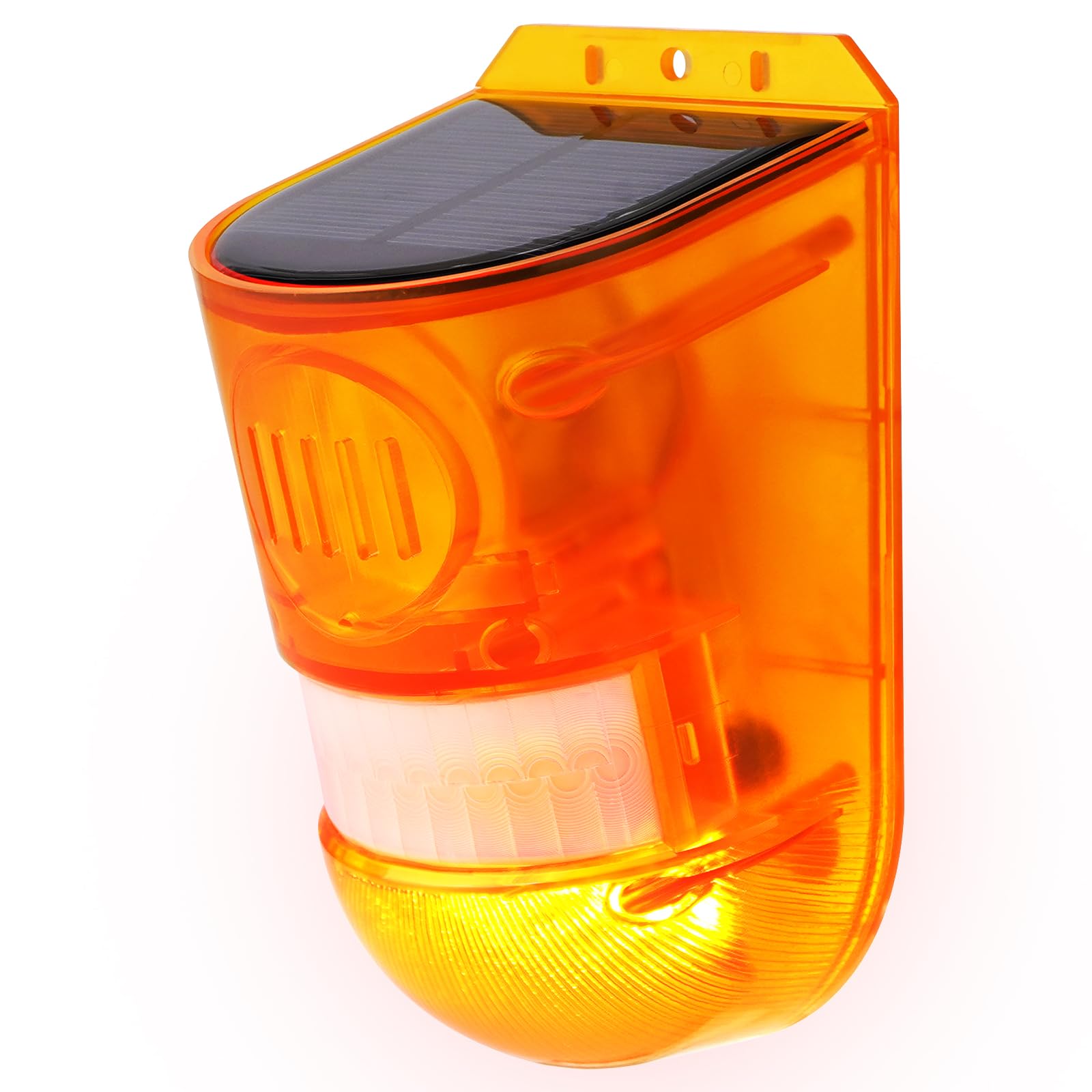 Aolyty LED Solar Security Lights, Outdoor Motion Sensor Alarm Detector, Siren Sound Warning Strobe Flashing Light Waterproof