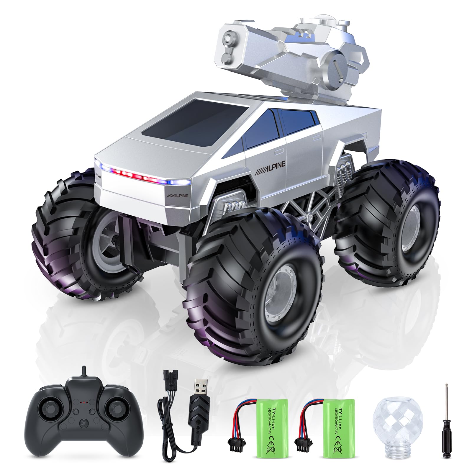 Photo 1 of ***(PARTS ONLY/ MAJOR DAMAGE/ NON FUNCTIONAL)***BLBAISH 1:16 Remote Control Car, 2.4GHz Shoot Water RC Cars, 4WD Amphibious RC Truck, All Terrain Off-Road Remote Control Monster Truck, Pick-up RC Car Toy for Boys Girls Ages 6+