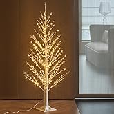 Fudios Lighted White Tree Willow 4FT 450 LED Fairy Lights, Christmas Artificial Tree Lights Plug in for Indoor Outdoor Holiday Decoration