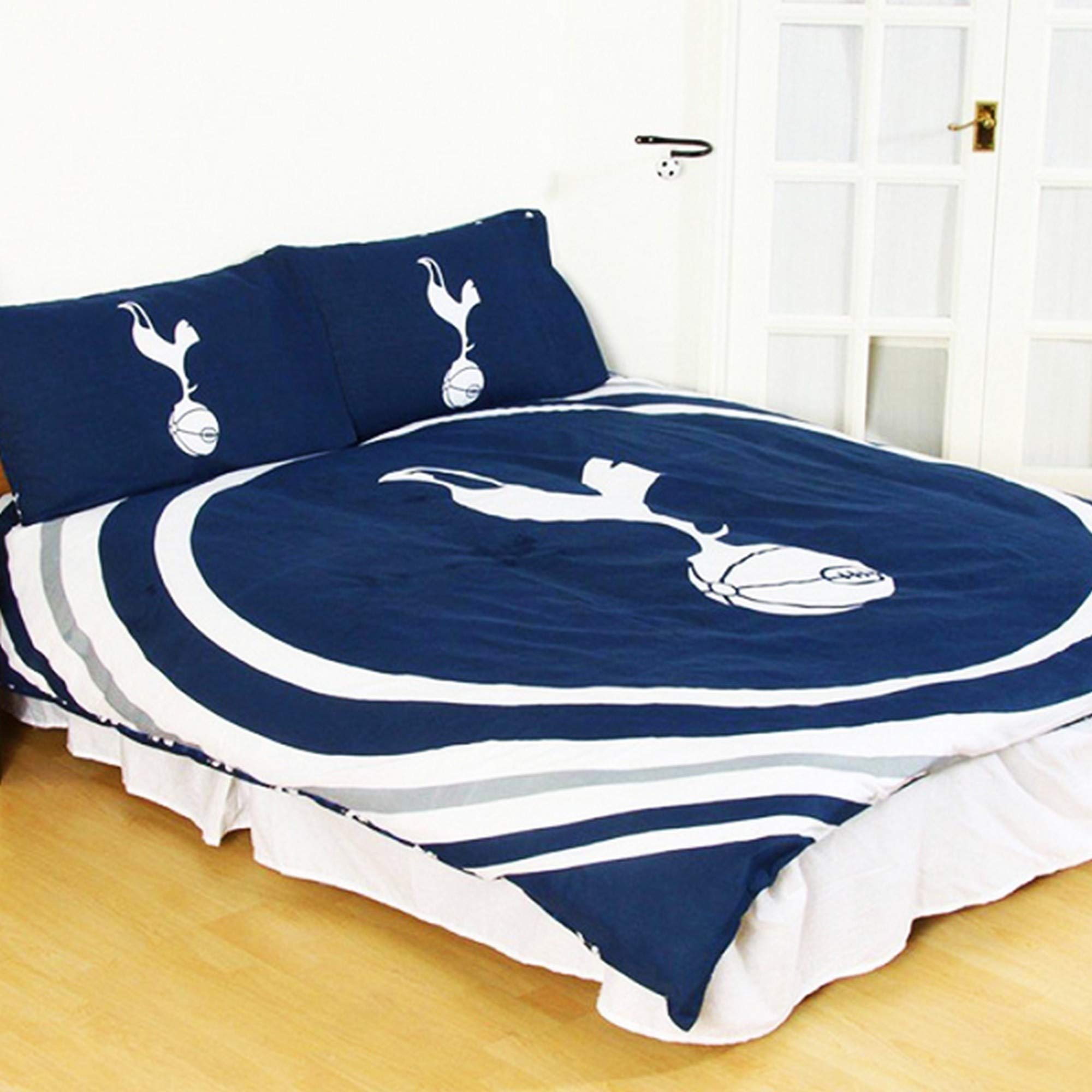 Tottenham Hotspur FC Official Pulse Design Reversible Duvet And Pillowcase Set (Double) (Blue/White)