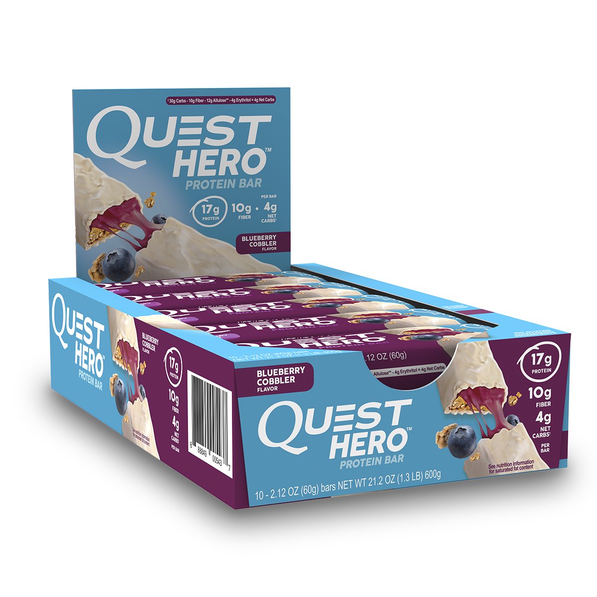 Quest Hero protein bar Blueberry Cobbler 600g Salud