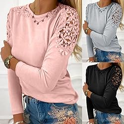 iPOGP Lace Crochet Shirts Flowy Oversized Tshirts