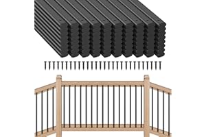 VOXELURE 80 Pack Deck Balusters 32" Staircase Baluster for Deck Systems, Black Hollow Metal Spindles for Stair Railing and Porch Railing, Indoor Outdoor Use (1.5mm Thick)