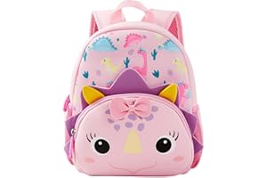 KK CRAFTS Preschool Backpack Toddler Neoprene Animal Schoolbag Lunch backpack for Kids Boys Girls(Dinosaur Girl)