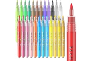 SFAIH Acrylic Paint Markers Paint Pens - 24 Colors 0.7mm Extra Fine Tip Paint Pens for Rock Painting, Wood, Metal, Fabric, Plastic, Canvas, Glass, Ceramic, DIY Crafts