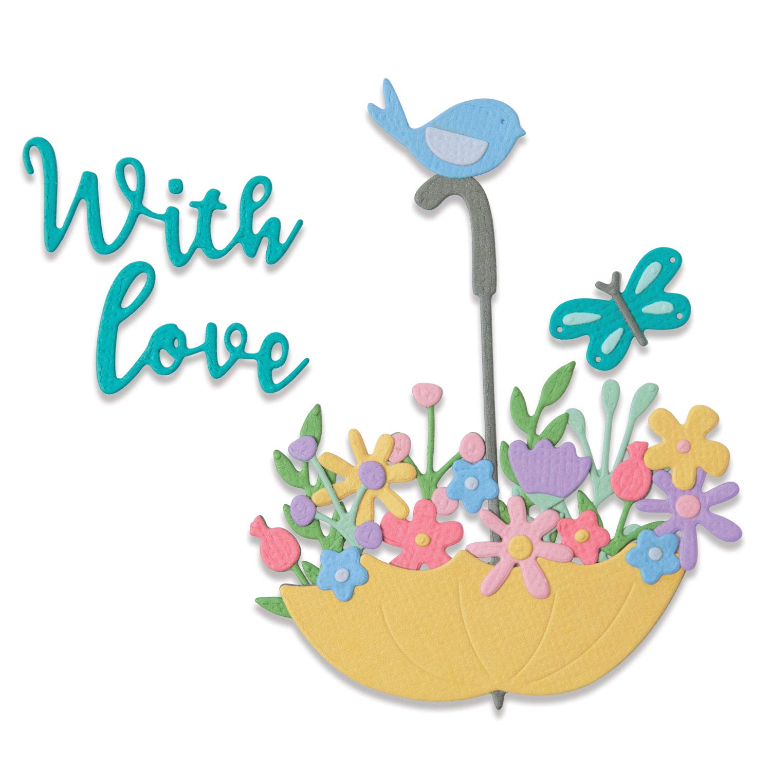 Sizzix Thinlits Die Set 11PK Flowers in Umbrella by Olivia Rose, 665180, Multicolor, One Size