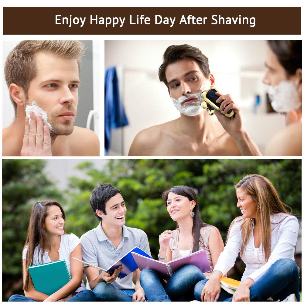 Electric Rotary Shaver Wet Dry, Beautlinks 5 Head USB Rechargeable Electric Razors for Men with Cleaning Nose Hair Face Cordless Beard Trimmer