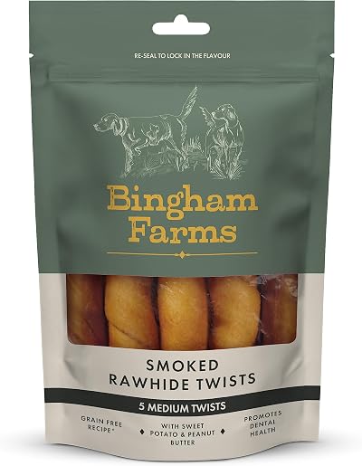 Natures Deli Bingham Farms Smoked Hide Peanut Butter Dog Treat Medium 5 pk 150 g