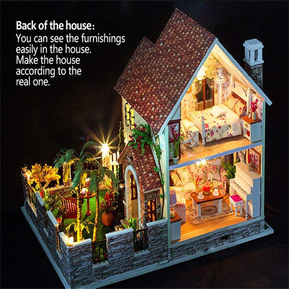 Aimik DIY Dollhouse Wooden Miniature Furniture Kit With LED 3D Puzzle