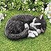 Collections Etc Sleeping Seymour Tuxedo Cat Statue Cute Outdoor Garden or Indoor Decoration