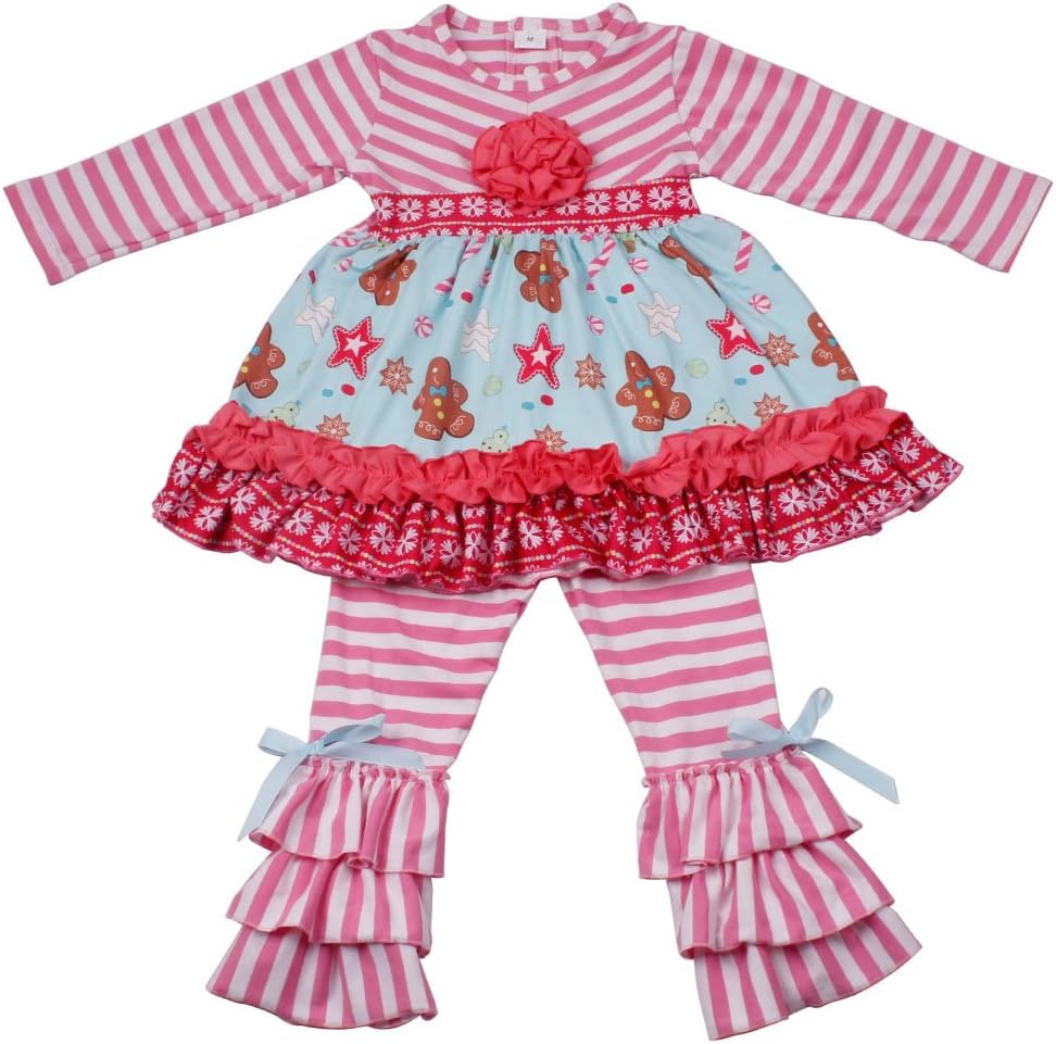 Girls Boutique Clothing Autumn Winter Spring Ruffle Dress Pants Outfits