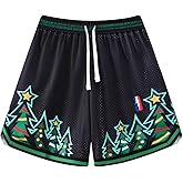 BOOMLEMON Men's Basketball Shorts Gym Training Workout Athletic Shorts Mesh Graphic Print Running Short Pants