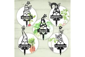 RealSteel, Garden Gnomes Metal Plant Labels, Vegetable, Herb Markers, Outdoors (Tomatoes)
