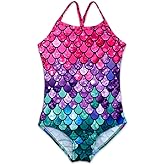 HONISEN Girls One Pieces Swimsuit Cute Swimwear Bathing Suits 2-12 Years