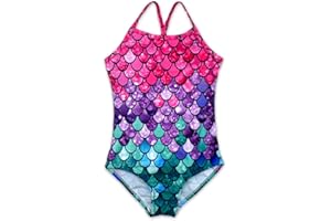 HONISEN Girls One Pieces Swimsuit Cute Swimwear Bathing Suits 2-12 Years