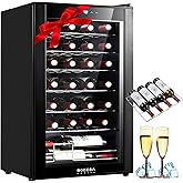 STAIGIS 28 Bottle Compressor Wine Cooler Refrigerator, Small Freestanding Wine Fridge for Red, White and Champagne, Mini Fridge with 40-66F Digital Temperature Control Glass Door on Fridge.com