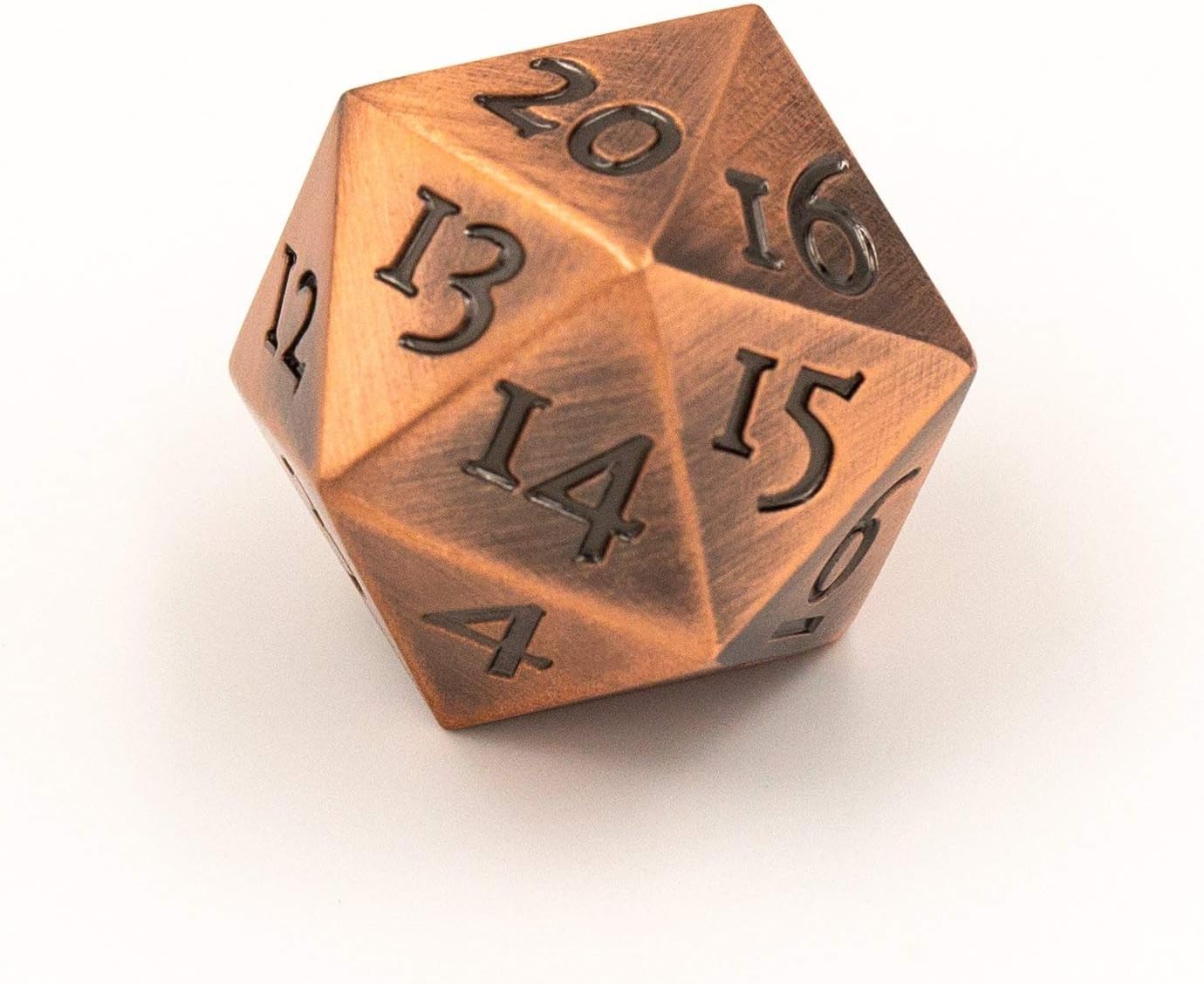 KakapopoTCG Extra Large Solid Metal Copper Bronze D20 Countdown Dice 20 face Count Down Counter 20 faced Extra Heavy Magic the Gathering MTG EDH Commander