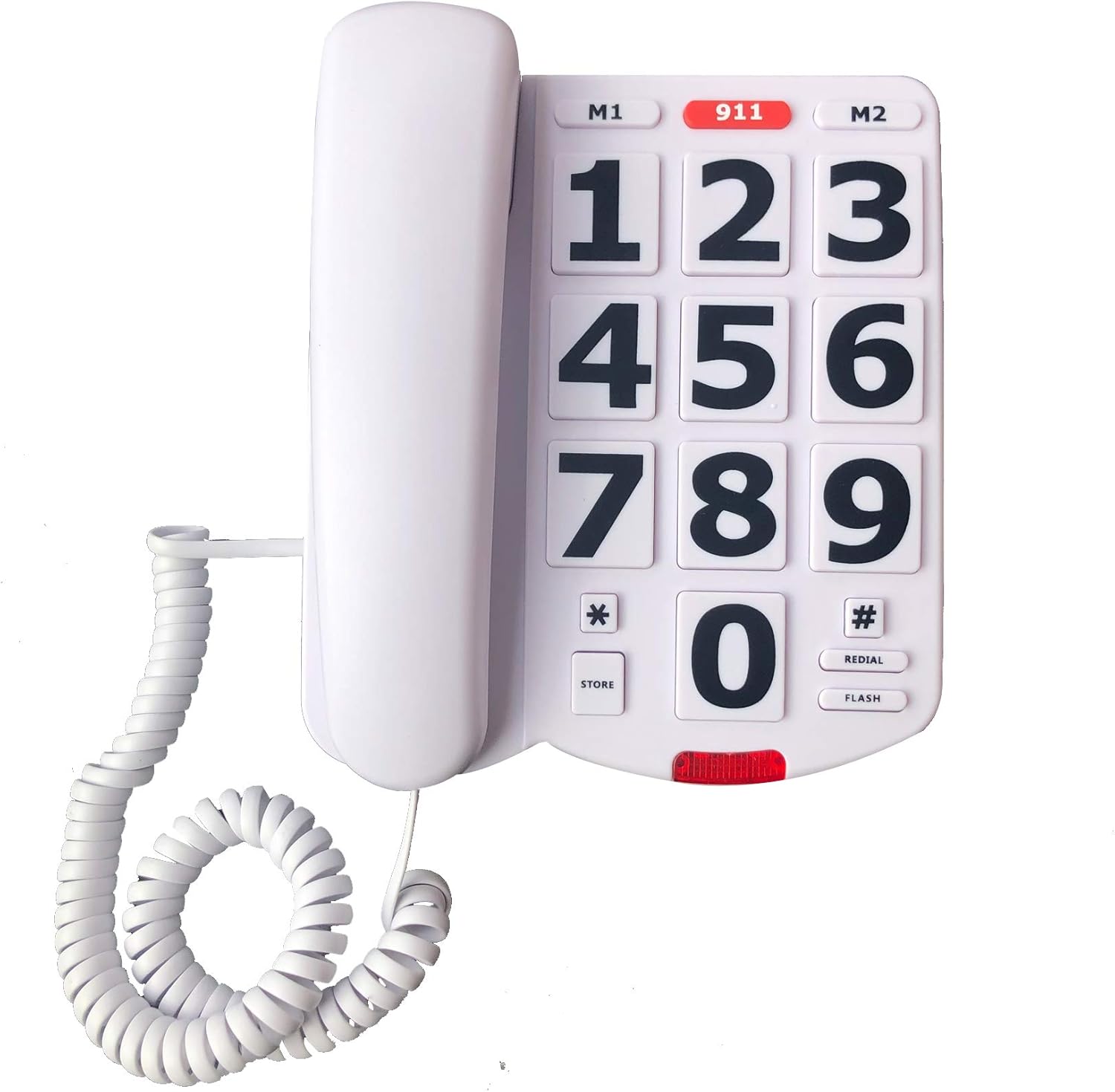 Benotek Corded Big Button Landline Phones for Seniors Home, Single Line Easy to Read Desk Telephone for Visually and Hearing Impaired Old People, Wired Extra Louder Ringer Home Phone