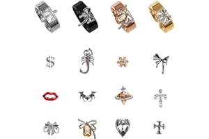 BOVIPO Art Charms Compatible with Oura Ring Gen3/4, 2-in-1 Elegant & Dark 3D Jewelry Decorations for Smart Ring Accessories (Y 1)