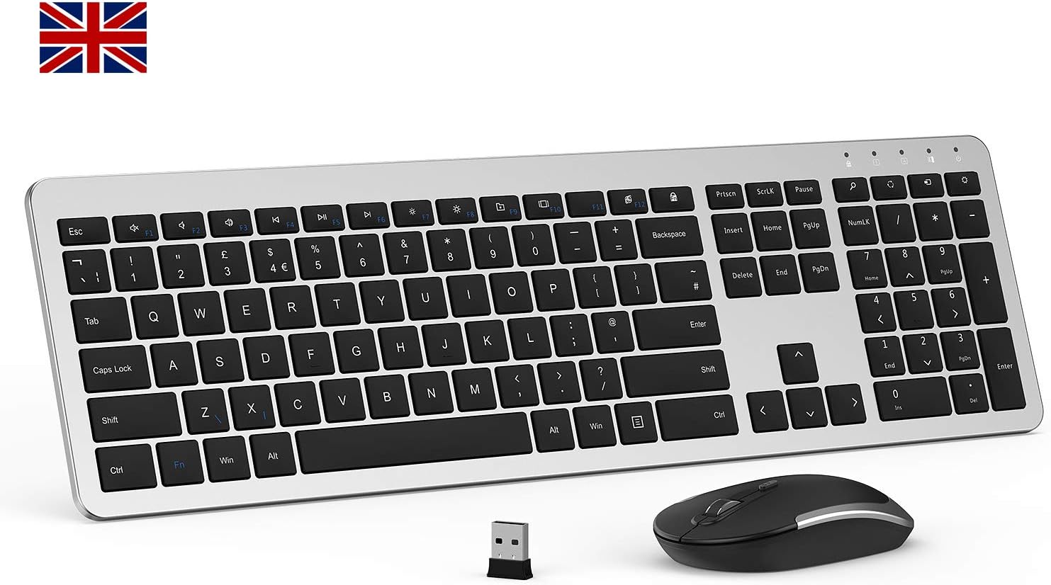 Seenda Wireless Keyboard and Mouse Combo,Full Size Slim Amazon.co.uk