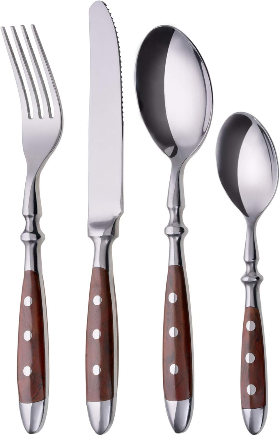 GRÄWE Besteckset für 6 Personen aus Edelstahl, Schwer, Rustikal, Tafelbesteck Set 24teilig