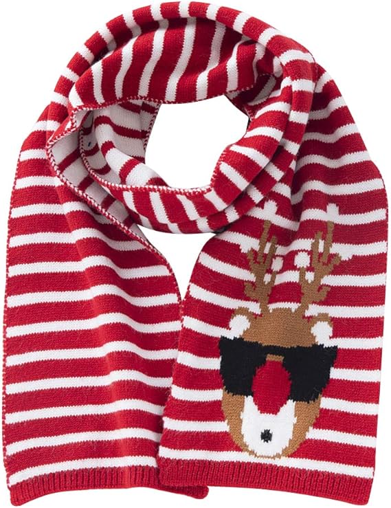 SOIMISS 1pc Children Christmas Scarf Deer Patterns Embroidered