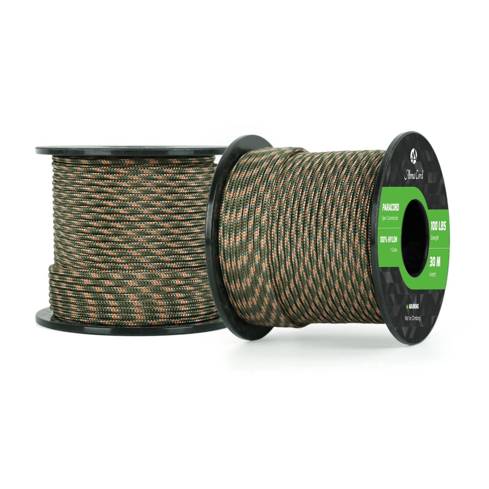 Abma Cord Paracord 100 lbs 2mm 100% Nylon 30M - Wetland