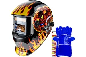 JustHot Welding Helmet Auto Darkening Welding Hood Solar Powered True Color Welding Mask 4/9-13 Adjustable Shade for Tig Mig Arc Weld Plasma Cut Grinding (JH-HD26)