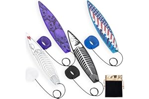 Finger Surfboard for Car Ride,LA KEN DU 4PCS Mini Surfboard for Kids-Wind Surfboard Fingerboard for Car Window (Black & White & Blue & Purple with Receive Bag)