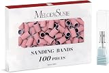 MelodySusie 100 Pcs Nail Drill Bits Sanding Bands 80 Grit for Acrylic Gel