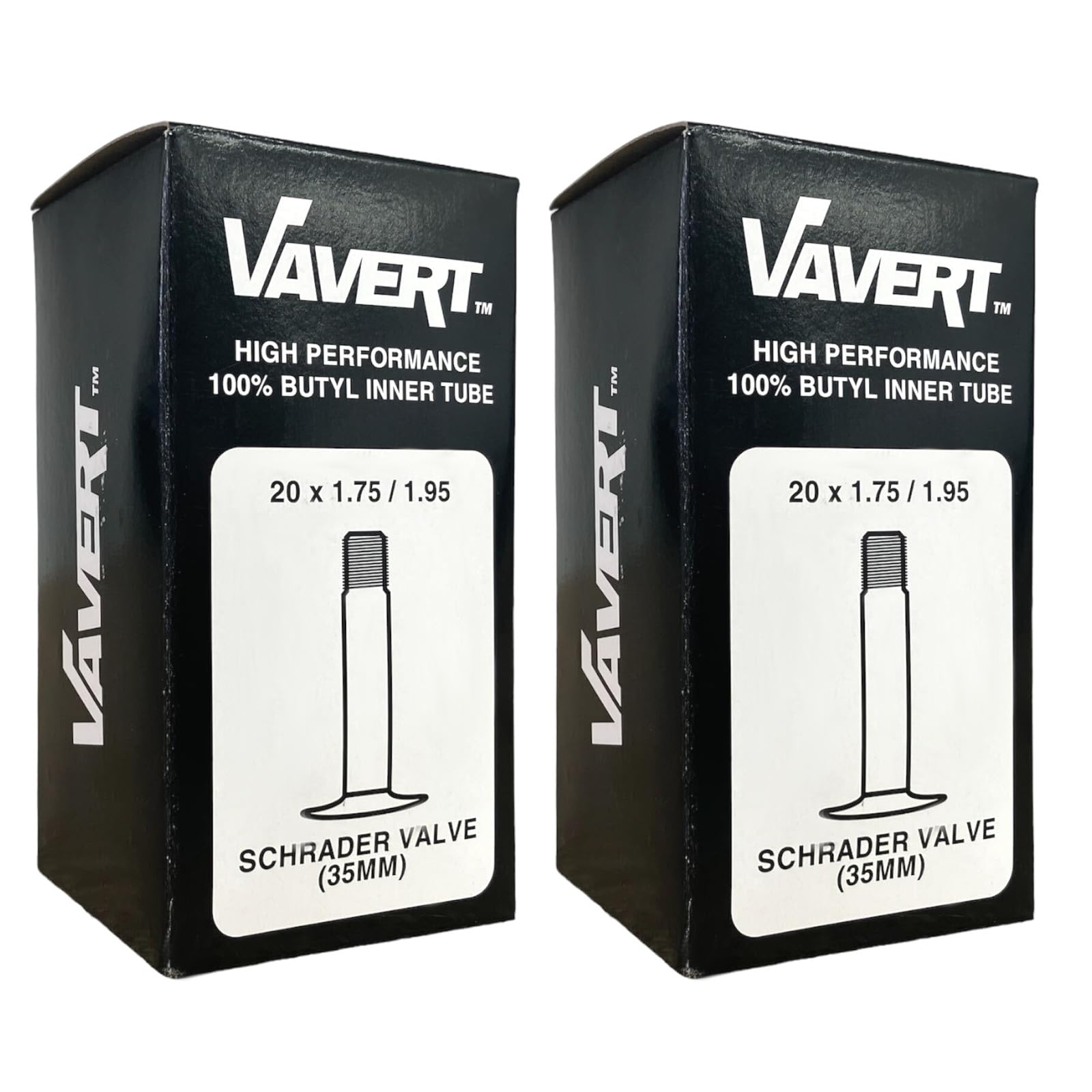 Vavert 20" x 1.75-1.95 Kids Bike/BMX Inner Tubes - Schrader Valve (Pair)