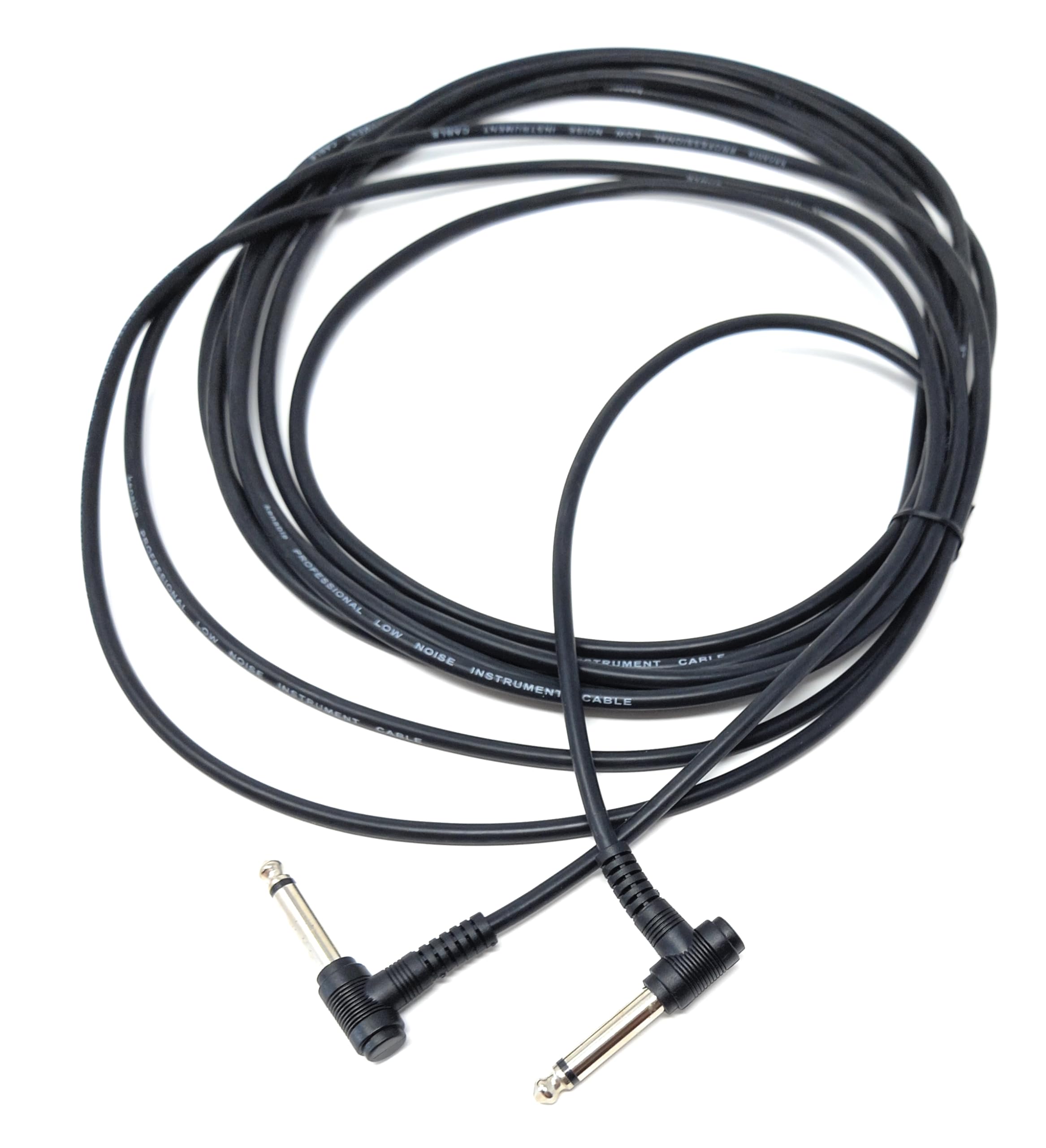 DRUT 6m 6.35mm to 6.35mm Right Angle 90 Degree Jack Audio Mono Guitar Speaker Music Instrument Cable Lead 20ft