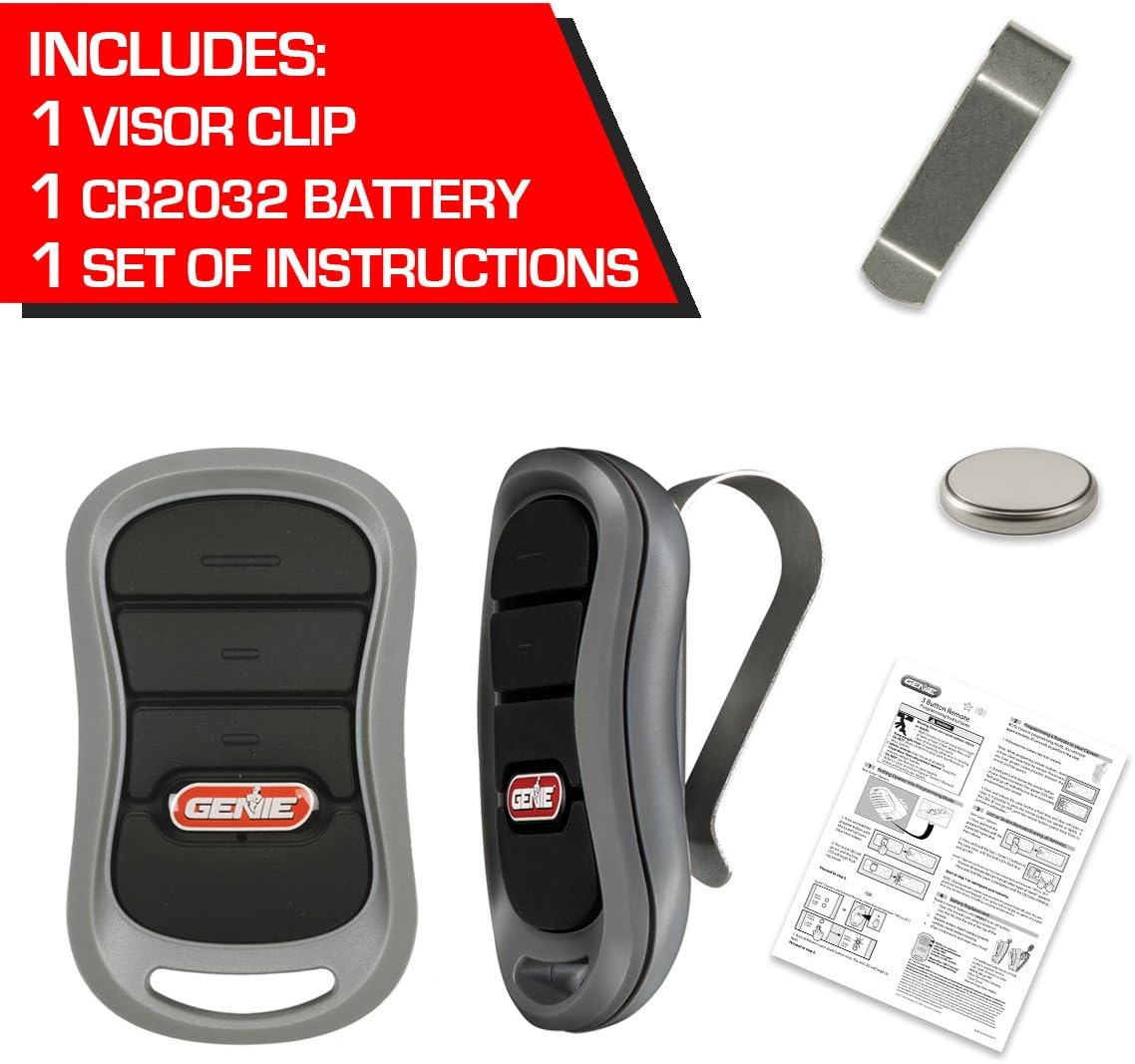 GENIE G3T-R 3-Button Remote with Intellicode Security Technology Controls Up To 3 Garage Door Openers, 1 Pack, Original Version - Garage Door Remote Controls - 