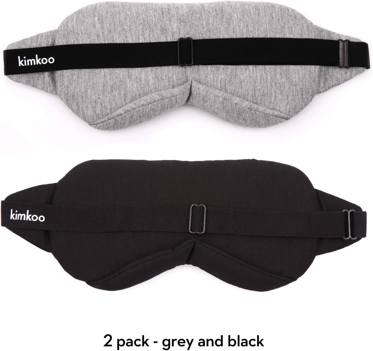 Kimkoo Cotton Sleep Mask-Sleeping Mask Blocking Out Light Perfectly for Women and Men, Soft and Comfortable Night Eye Mask for Sleeping , Blindfold for Travelling, with Pouch, 2 Pack,Black and Gray: Health & Personal Care