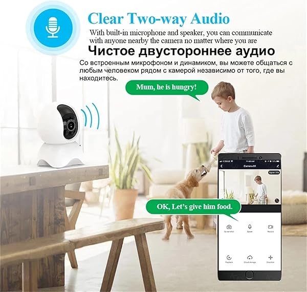 Tuya Smart WiFi Drahtlose IP Kamera 1080P Nachtsicht Home Security 360 Auto Track CCTV berwachung BabyphoneCamera 64g