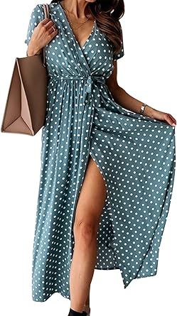 Wonderbabe Robes De Plage Boheme D Ete Col En V Decontracte Longue Robe Florale Elegante Robe De Soiree De Cocktail Maxi Robe D Ete Amazon Fr Vetements Et Accessoires