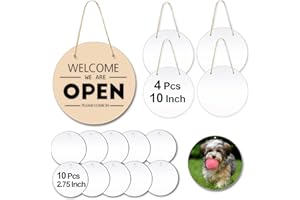 MORABTO 4PCS 10 Inch Sublimation Door Hanger Blanks,10 PCS 2.75 Inch Metal Sublimation Ornament Blanks for Crafts,DIY Decor,Wedding Directions, Place Cards, Garden Hanging Signs, Cafe Shop,Restaurant