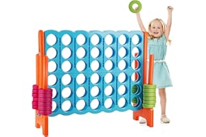 ARLIME Jumbo 4-to-Score Giant Game Set, Backyard Games for Kids & Adults, 4 in A Row W/Quick-Release Lever, 42 Build-in Rings Included, Jumbo Size for Outdoor & Outdoor Play