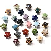 LiQunSweet 50 pcs Mixed Colors Mini Star Theme Ceramic Porcelain Beads Lovely Celestial Pentagram Spacer Beads for DIY Jewelry Bracelet Necklace Crafts Earring Keychain Decor