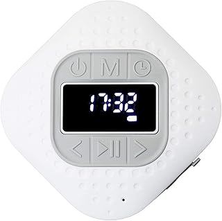 Lenco BAR-013 Bluetooth V.5 Duschradio - IPX4 Bluetooth Lautsprecher - Freisprechfunktion - Saugnapf - PLL FM Badradio - 3 Watt RMS - 1000mAh Li-Ionen Akku - Outdoor geeignet - weiß