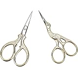 AQUEENLY Embroidery Scissors, Stainless Steel Sharp Stork Scissors for Sewing Crafting, Art Work, Threading, Needlework - DIY