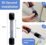 BABYGO Baby Safety Cupboard Locks 8 Pack Adjustable Straps Black view 2