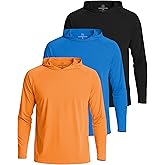 Real Essentials 3 Pack: Men's Long Sleeve Rash Guard Hoodie - SPF UV Sun Protection Workout Fishing Swim Shirts (Big & Tall)