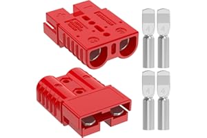 Hilictokt Anderson Connector 120A, 2/4/6 AWG Battery Quick Connect 12V-36V Anderson Plug Winch Wiring Kit for Winch, RV, Truck & Marine Applications (2 Pack) -RED