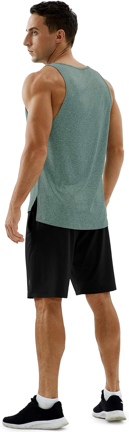 icyzone Workout Tank Tops for Men - Running Muscle Tank Exercise Gym Tops Athletic Shirts at  Men’s Clothing store