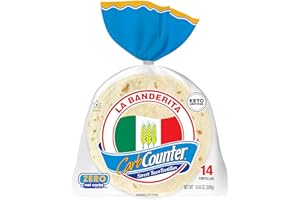 La Banderita Carb Counter® Street Taco | 4.5" Size Flour Tortillas |Zero Net Carbs |Keto Certified | 10.8 oz.| 14 Count (Pack of 6)