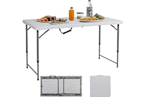 SDHYL 4ft Portable Picnic Table, Foldable Table for Indoor and Outdoor Dining Table, Utility Table Folding Camping Table, Fol
