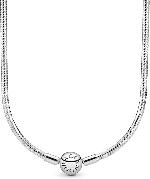 Pandora Jewelry Moments Snake Chain Charm Sterling Silver Necklace, 40