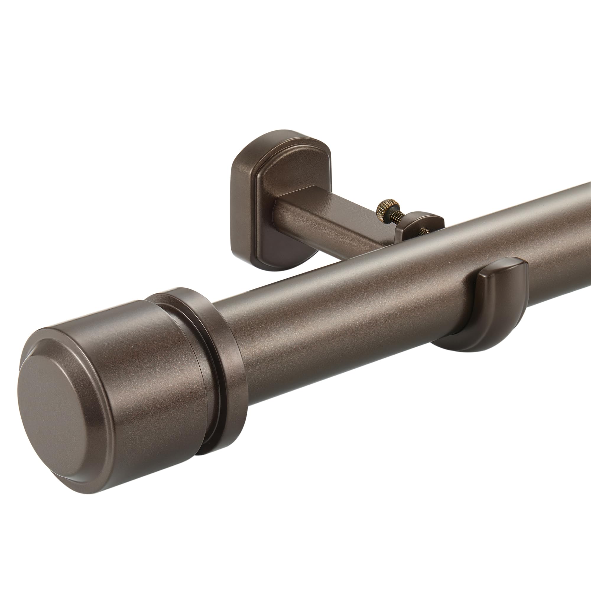 Photo 1 of 1 1/8 Inch Diameter Curtain Rods 36 to 72 Inches(3-6ft), Telescoping Heavy Duty Large Drapery Rod with Adjustable Aluminum Alloy Bracket, Solid End Caps for Windows Patio Decoration, Dark Bronze